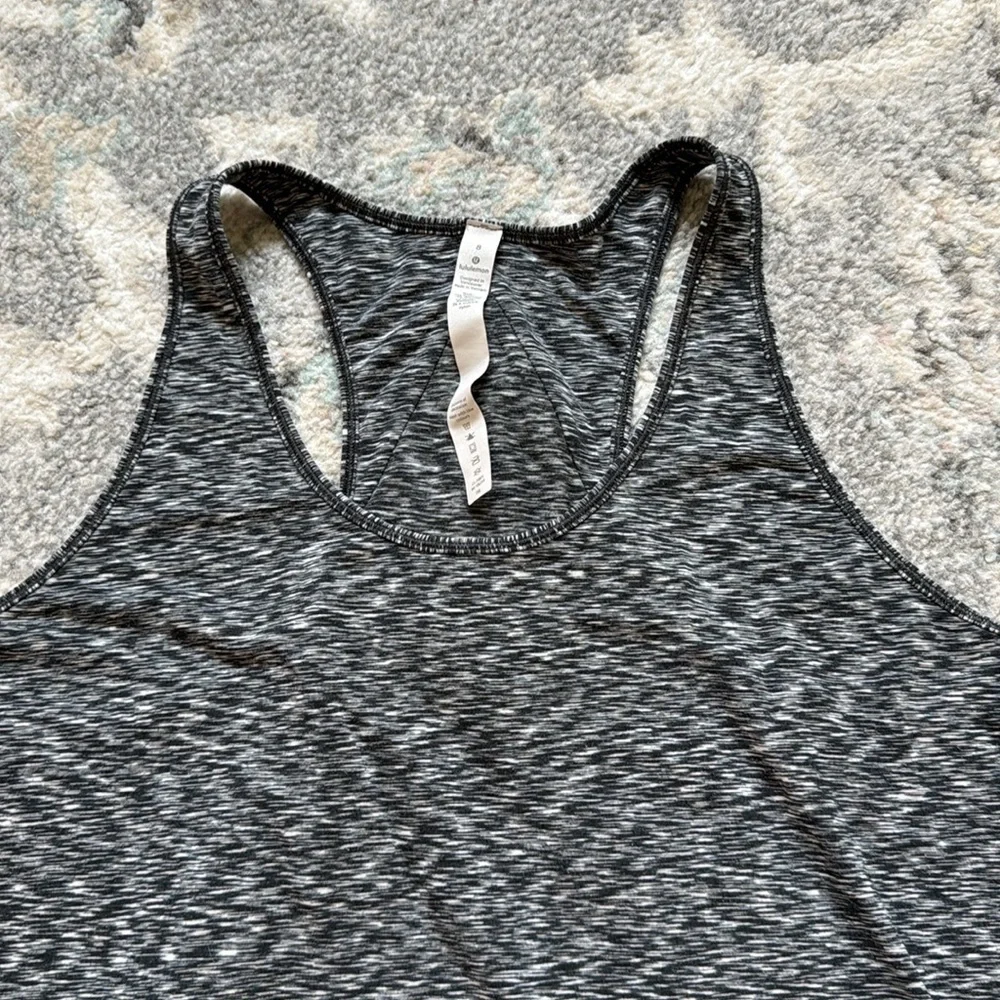 Lululemon Black and White Marled Tank Top